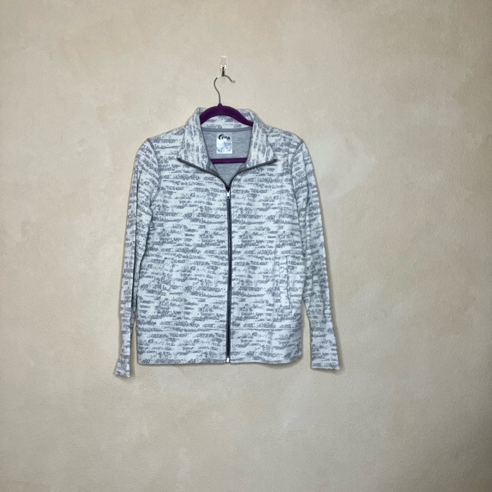 Gray Patterned Zip-Up Jacket